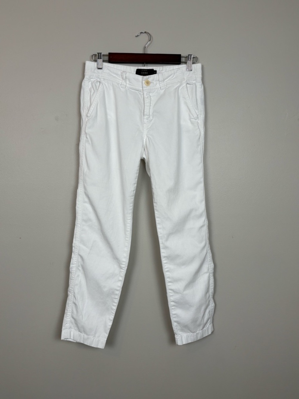 J Crew Pants Womens 0 White Sunday Slim Chino Straight Leg Coastal Minimalist